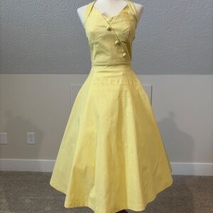 NWT! Lindy Bop Myrtle Dress in Yellow XS